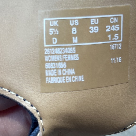 Navy Sz 8 Clark's Collection Reedly Salene Perforated Leather Sandal Peep Toe - Picture 7 of 7